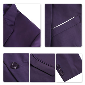 Mens 2-Piece Slim Fit Two Button Purple Suit