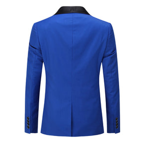 Slim Fit One Button Casual Royal Blue 3-Piece Suit
