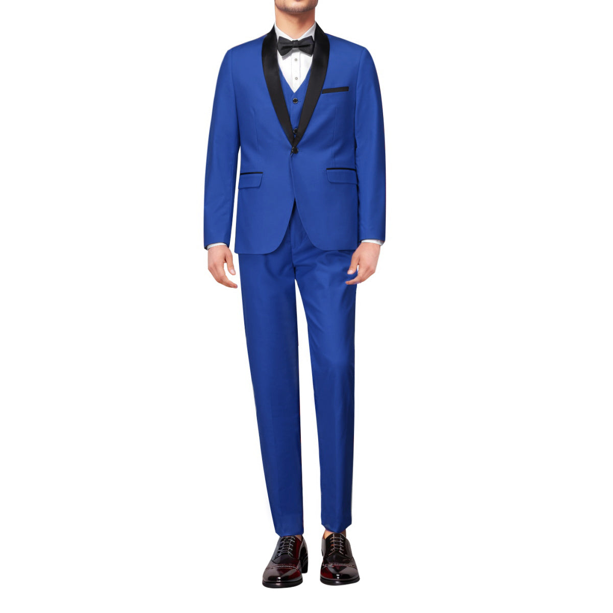 Slim Fit One Button Casual Royal Blue 3-Piece Suit
