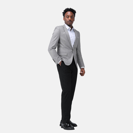 Light Grey Stylish Blazer One Button Casual Blazer - Cloudstyle