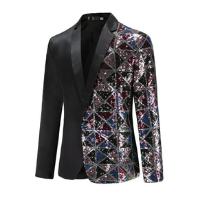 Men's Gold Sequins Floral Suit Party Dinner Prom Slim Fit Blazer