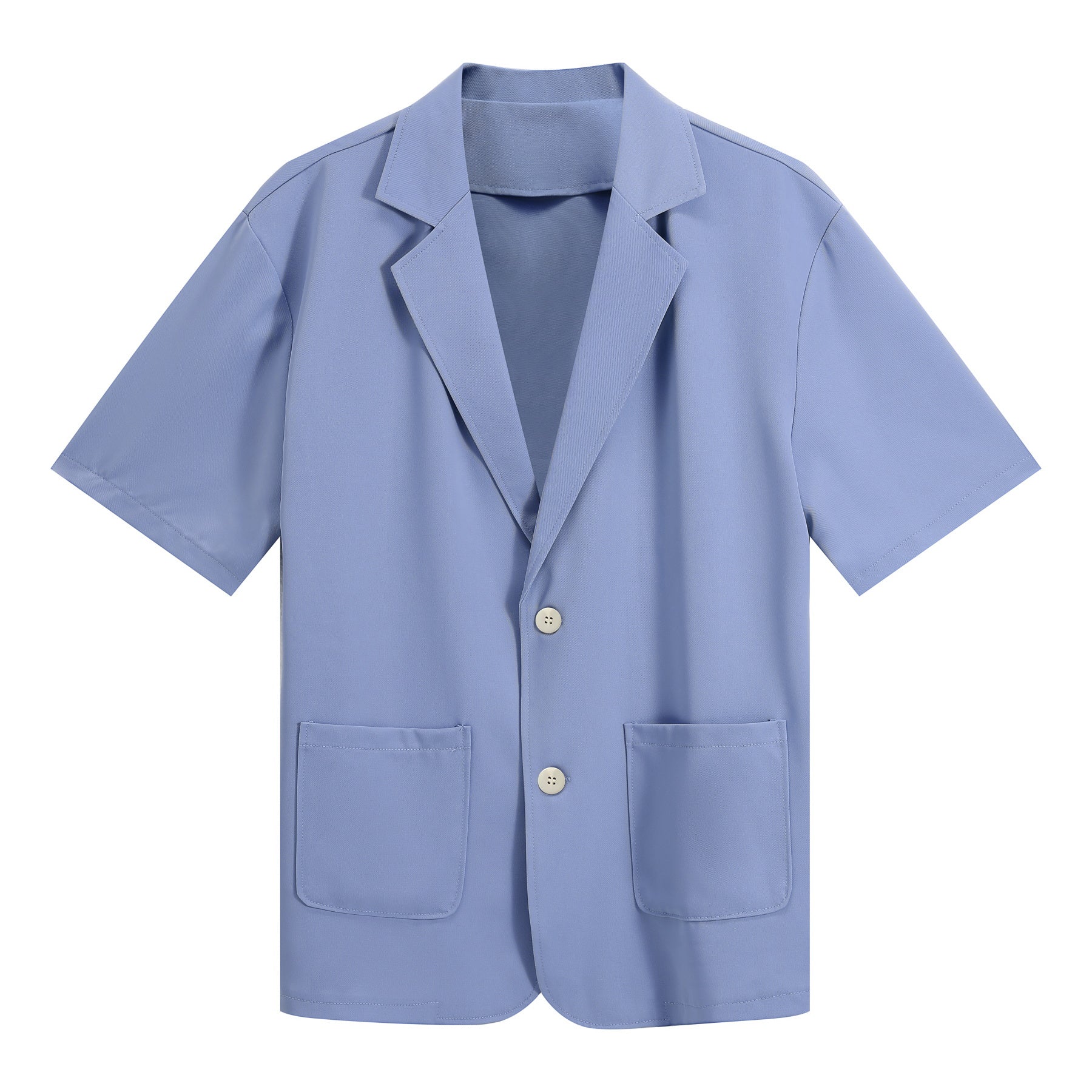 Men's Solid Color Hawaiian Summer Suit Blue