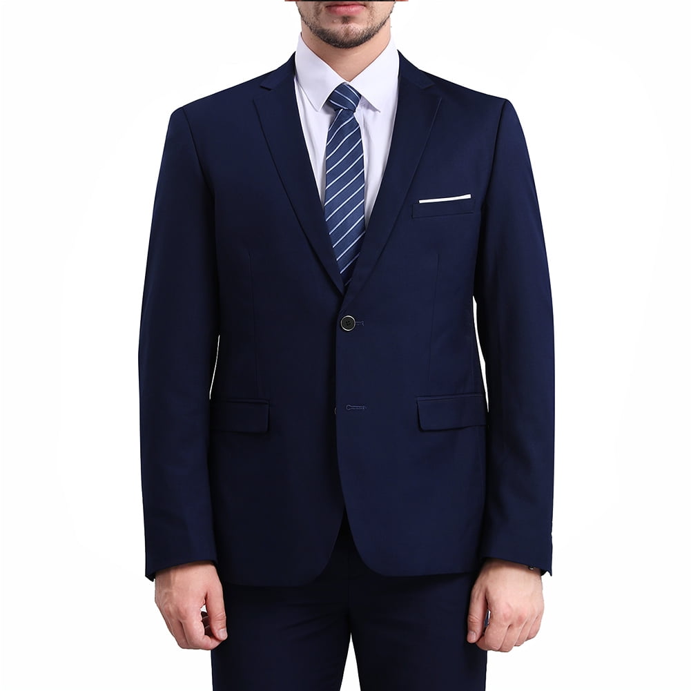 Mens Slim Fit Blazer Jacket Two-Button Notched Lapel Casual Suit Jacket WHOLESALE - Cloudstyle