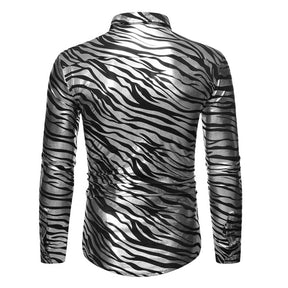 Zebra-Stripe Gilding Silver Shirt
