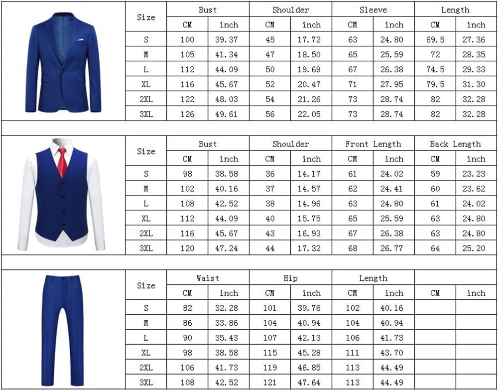 Cloudstyle Mens 3 Piece Suit Set Blazer Tux Vest Suit Pants Jacket Formal WHOLESALE