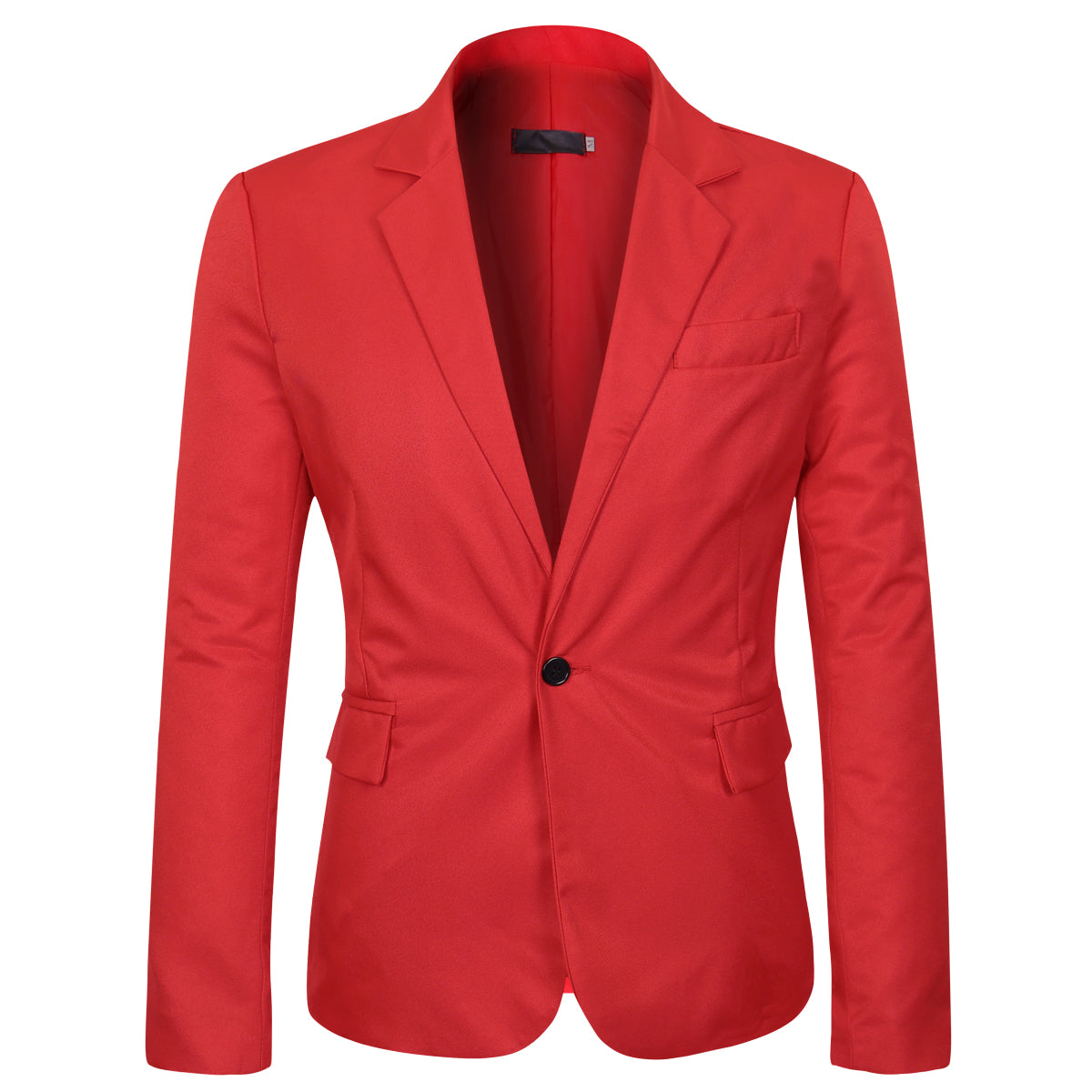 Men's Slim Fit Casual Blazer Jacket Red - Cloudstyle