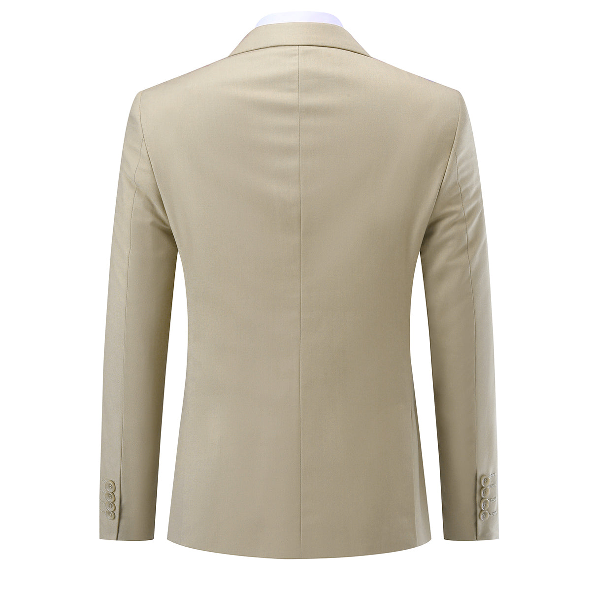 Mens 2-Piece Slim Fit Two Button Beige Suit - Cloudstyle