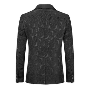 Black Paisley Suit 2-Piece Slim Fit Suit