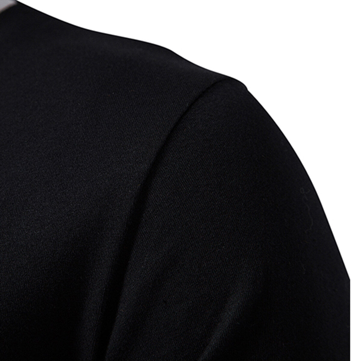 Men's Colorful Patchwork Polo Neck Short Sleeve T-Shirt Black