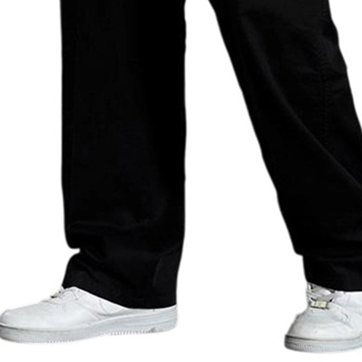 Men's Solid High-Waisted Straight-Leg Loose Casual Pants Khaki
