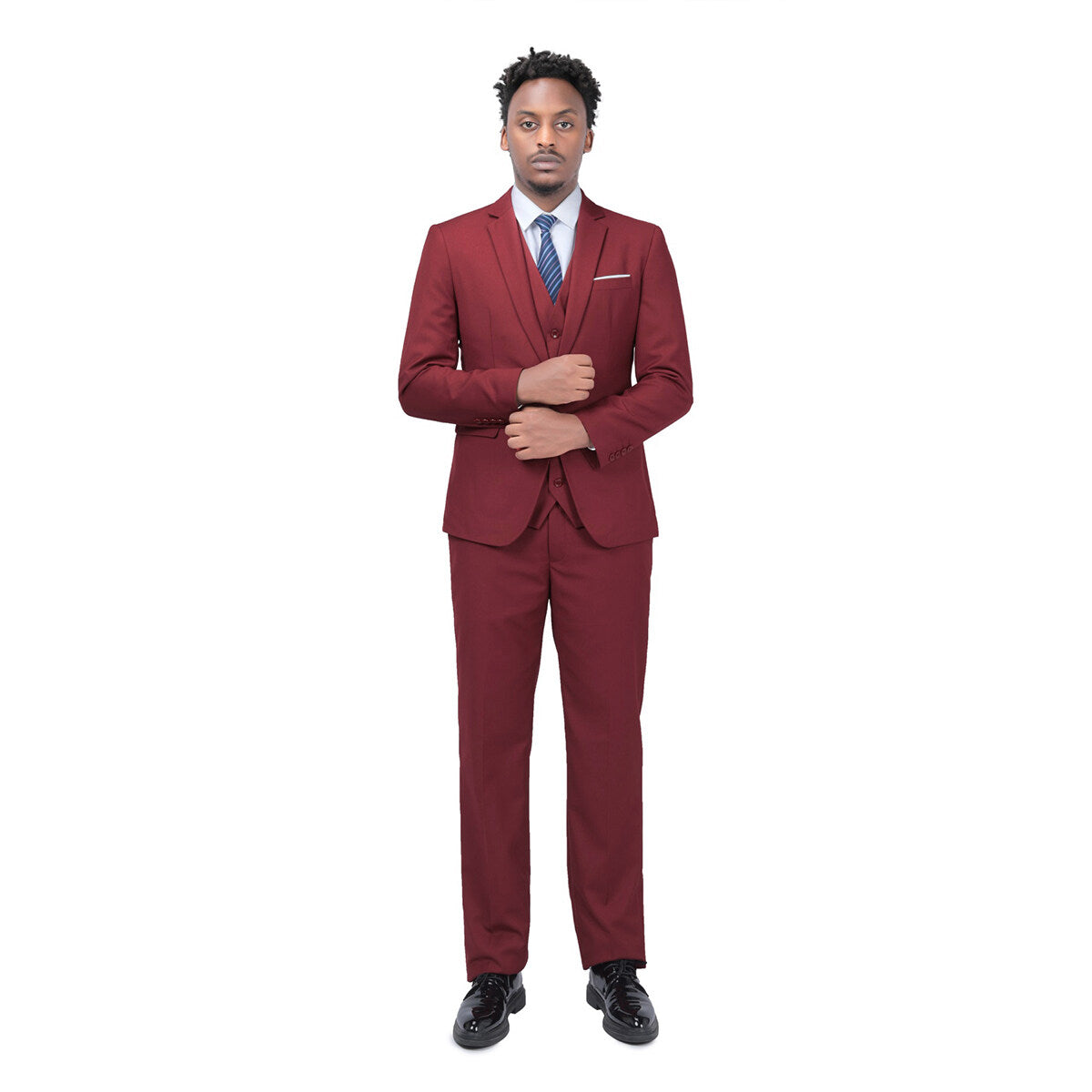 3-Piece One Button Formal Suit Red Suit