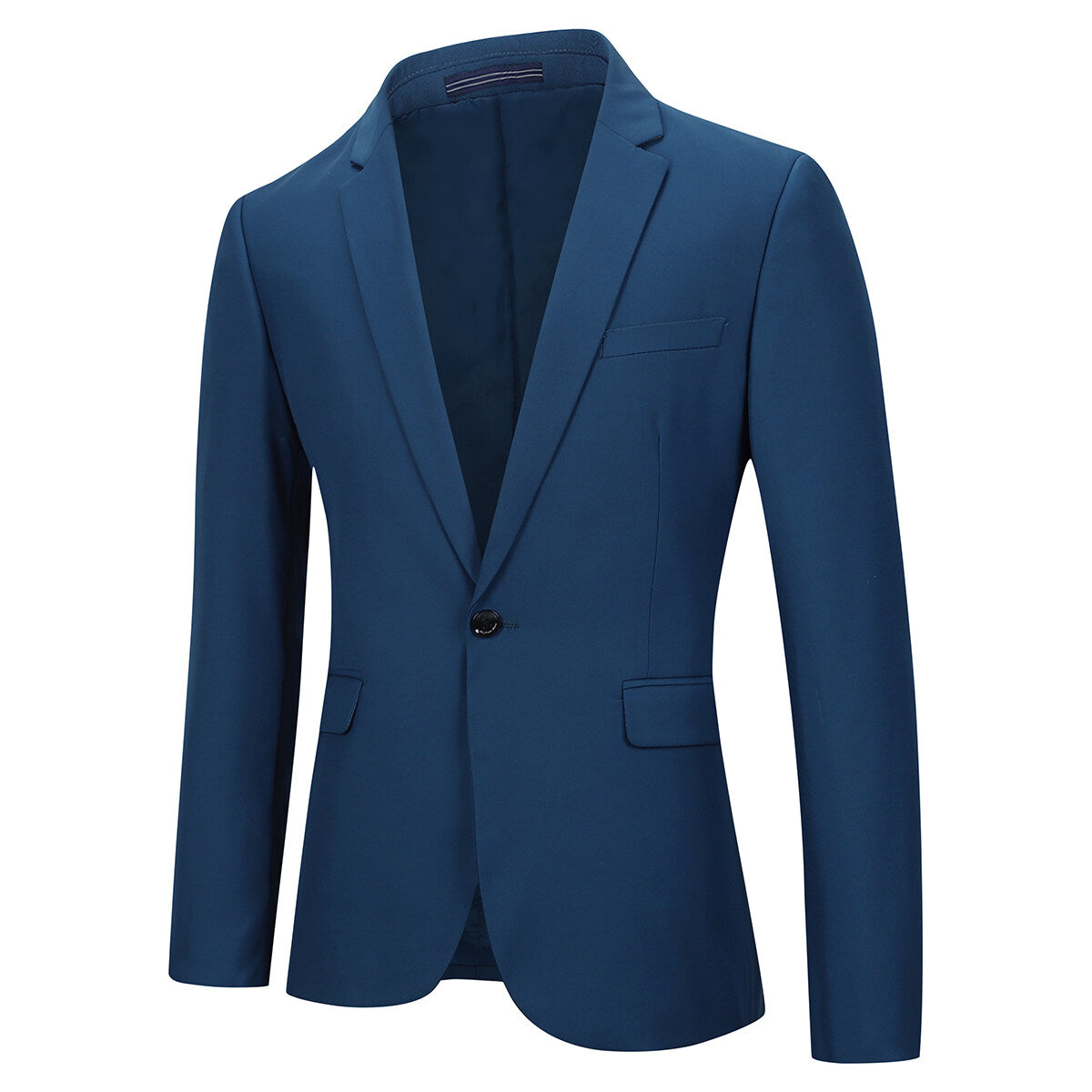 Two Piece Blue Suit One Button Suit