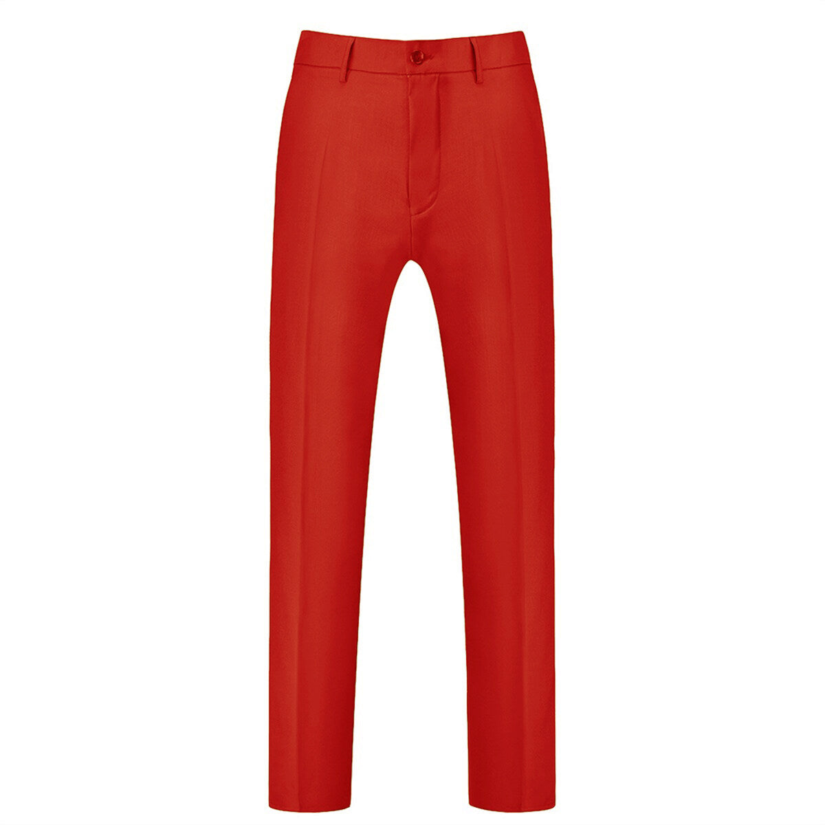 3-Piece Slim Fit Solid Color Jacket Smart Wedding Formal Suit Red - Cloudstyle