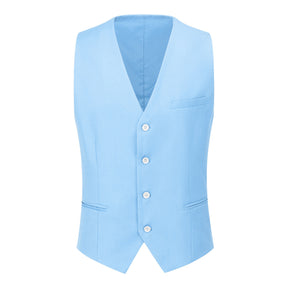 3-Piece One Button Formal Suit Light Blue Suit