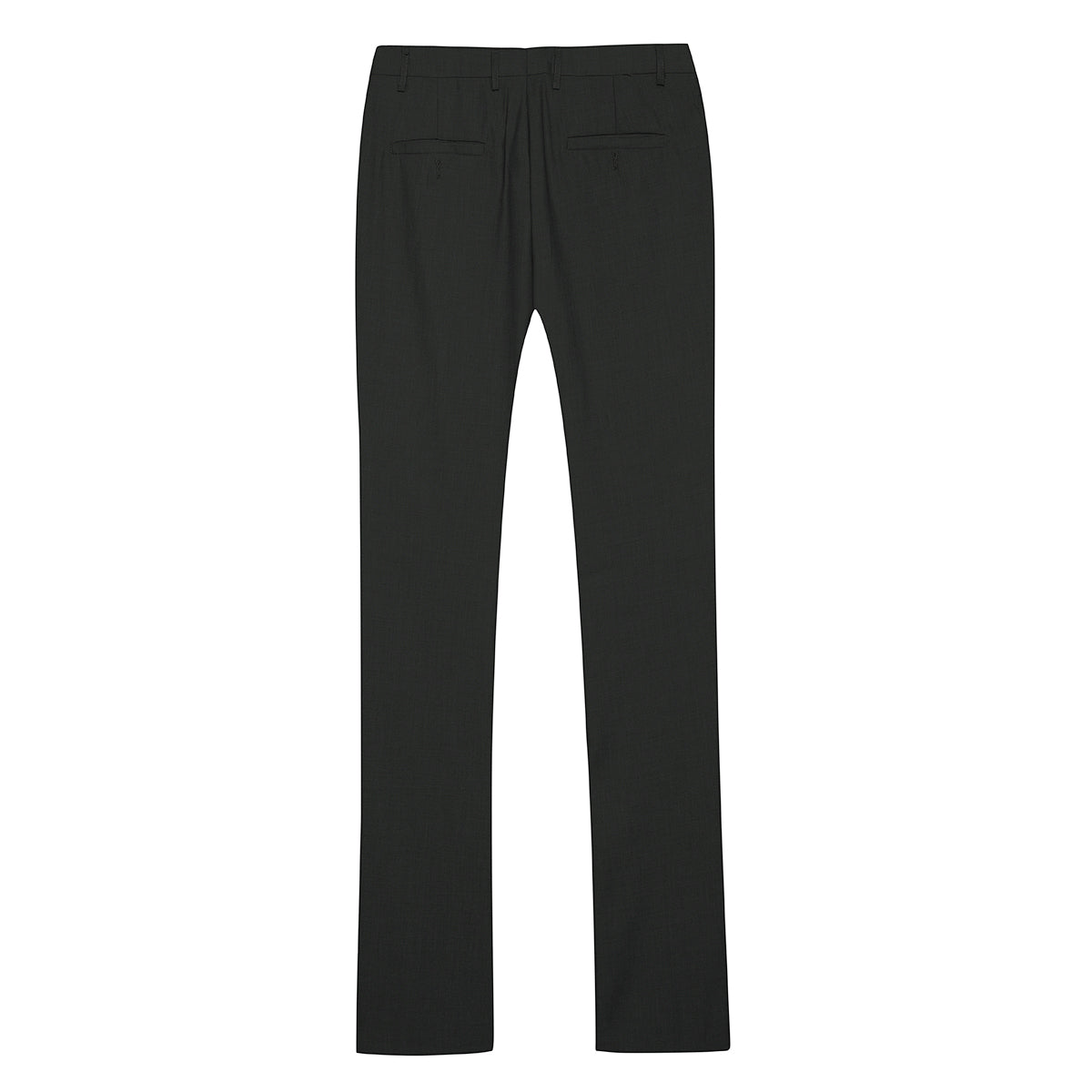 Black # Men's slim fit 2-piece suit with one-button closure and classic modern design, black formal blazer jacket with matching flat-front trousers, premium polyester viscose blend suit for business, wedding, office and daily wear, isolated on white background.
