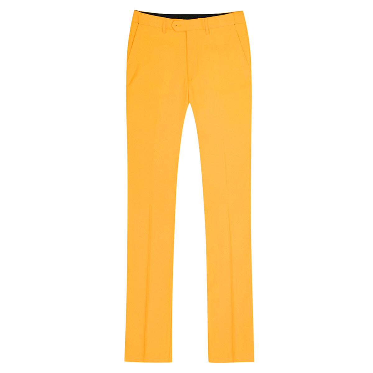 Yellow # Men's slim fit 3-piece fashion suit with one-button closure, yellow formal blazer jacket with matching vest and flat-front trousers, elegant polyester blend suit for wedding, prom, business and special occasions, isolated on white background.