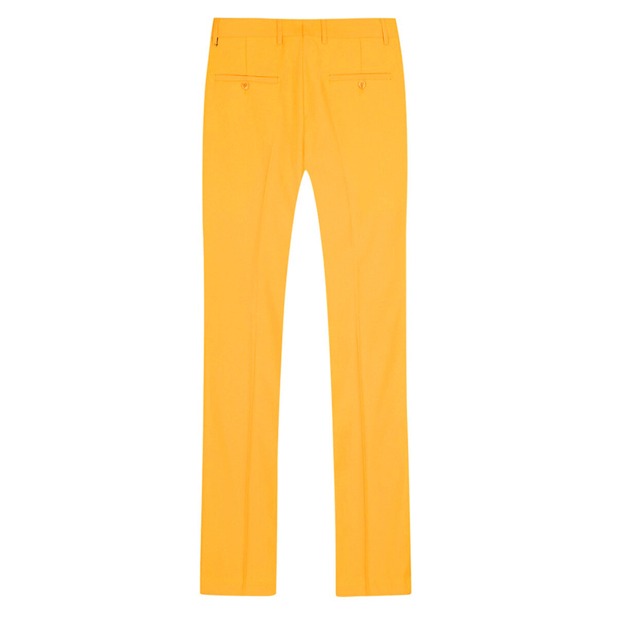 Yellow # Men's slim fit 3-piece fashion suit with one-button closure, yellow formal blazer jacket with matching vest and flat-front trousers, elegant polyester blend suit for wedding, prom, business and special occasions, isolated on white background.