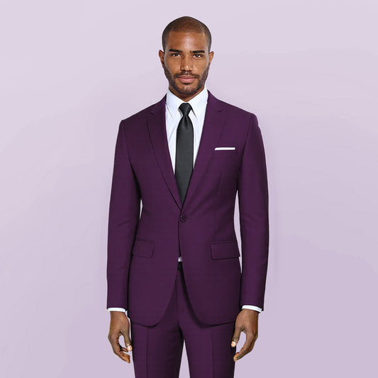 Indigo # Men's one-button casual blazer with flat collar and single-breasted closure, stylish indigo sport coat jacket with premium polyester viscose blend fabric and eco-friendly buttons for business, office, wedding and daily wear, isolated on white background.