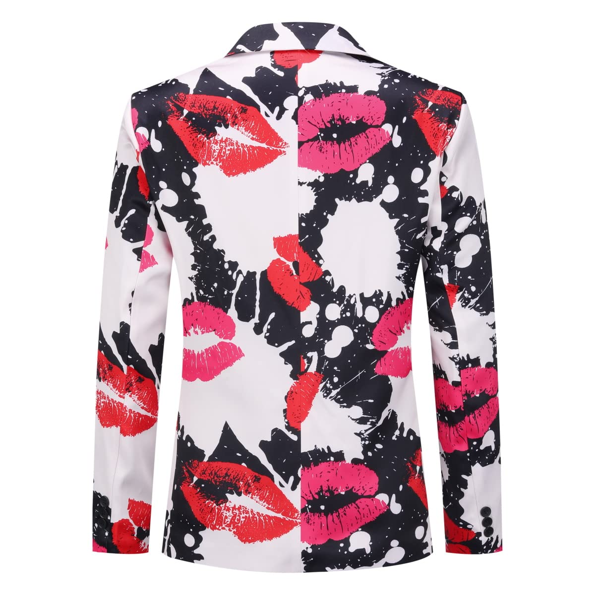Floral 03 # Men's floral printed two-button casual blazer, single-breasted notch lapel sport coat with novelty floral pattern, cotton-polyester blend jacket for party, wedding, date and daily wear, isolated on white background.