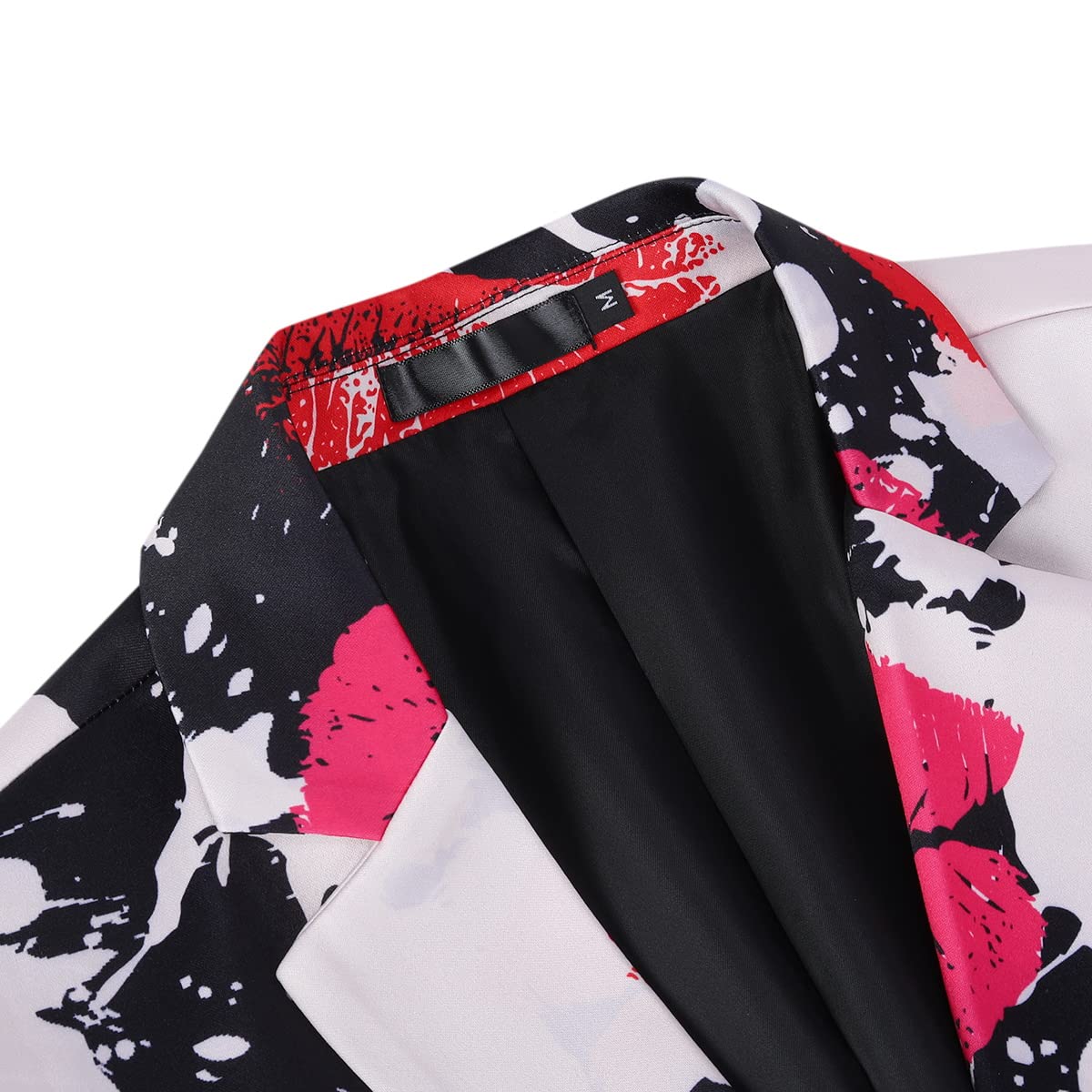 Floral 03 # Men's floral printed two-button casual blazer, single-breasted notch lapel sport coat with novelty floral pattern, cotton-polyester blend jacket for party, wedding, date and daily wear, isolated on white background.