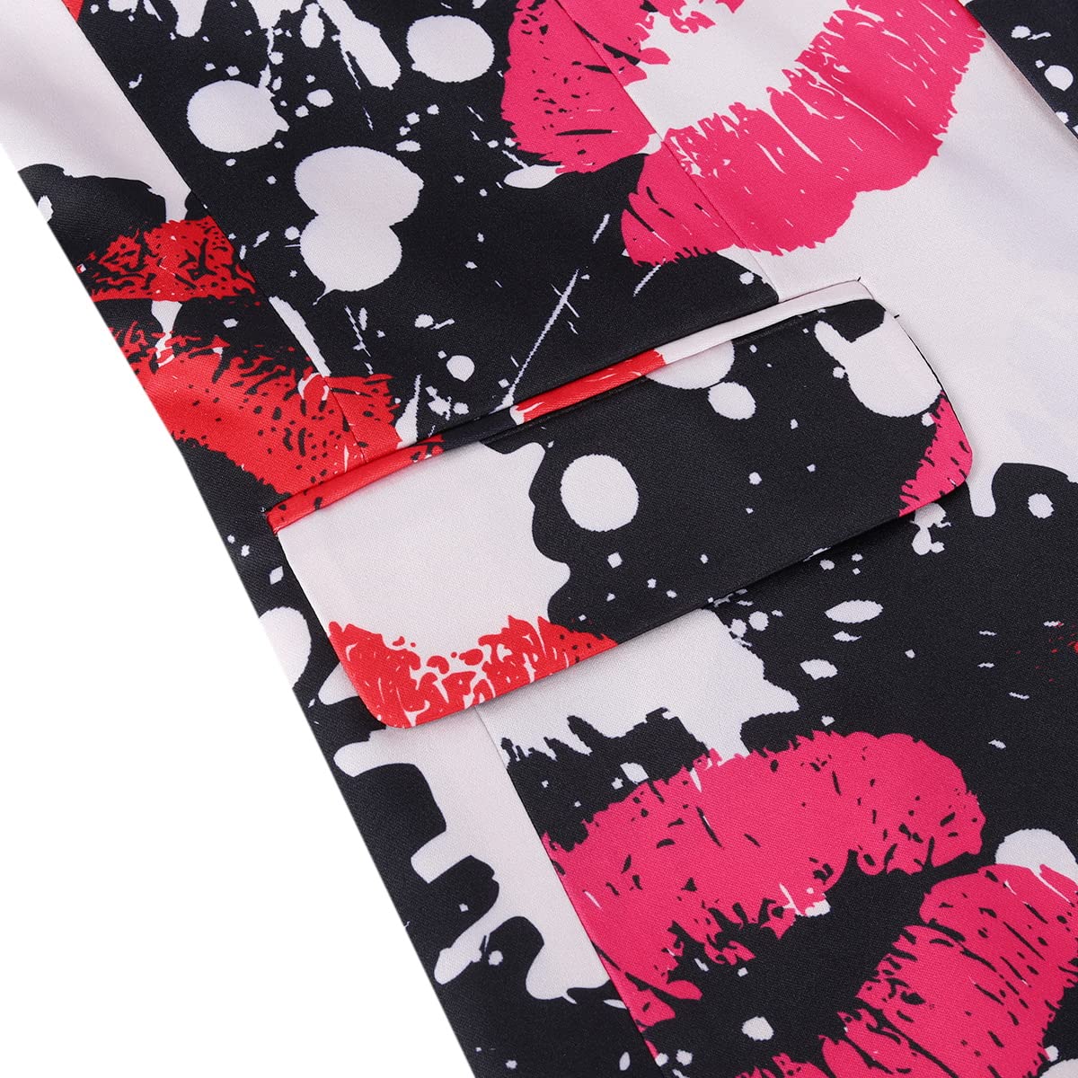 Floral 03 # Men's floral printed two-button casual blazer, single-breasted notch lapel sport coat with novelty floral pattern, cotton-polyester blend jacket for party, wedding, date and daily wear, isolated on white background.