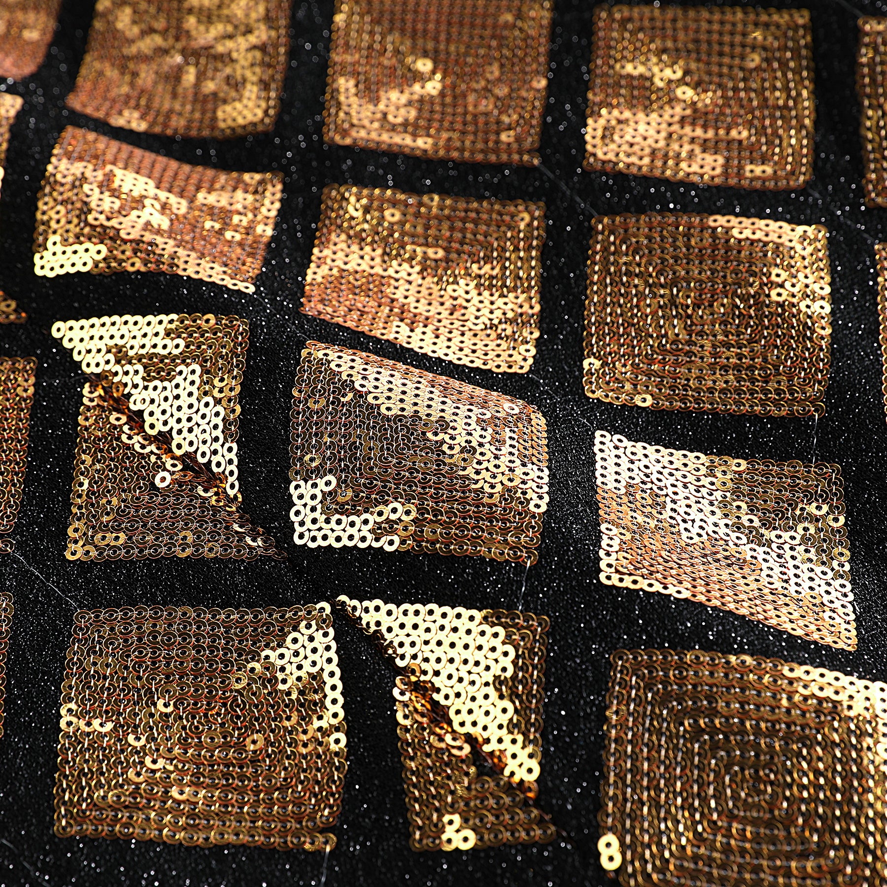 Gold # Men's slim fit gold glitter checkered blazer with one-button notched lapel and single-breasted closure, shiny sequin sport coat jacket with eye-catching check pattern for party, wedding, prom, stage performance and special occasions, isolated on white background.