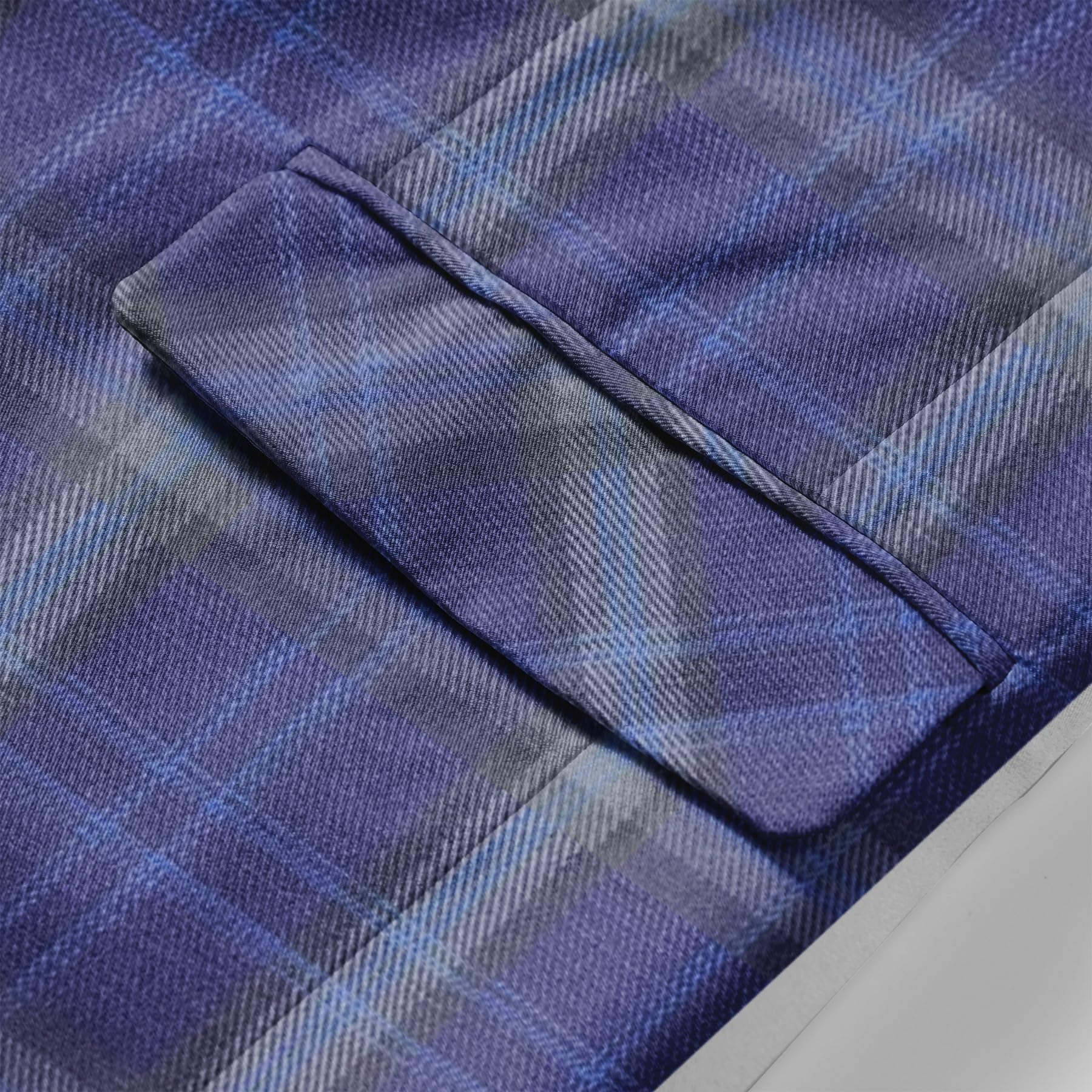 Dark Purple # Men's slim fit plaid suit blazer, 1-button single-breasted sport coat with notched lapel and back vent, stylish dark purple tweed checkered jacket for wedding, prom, business, party and daily wear, isolated on white background.
