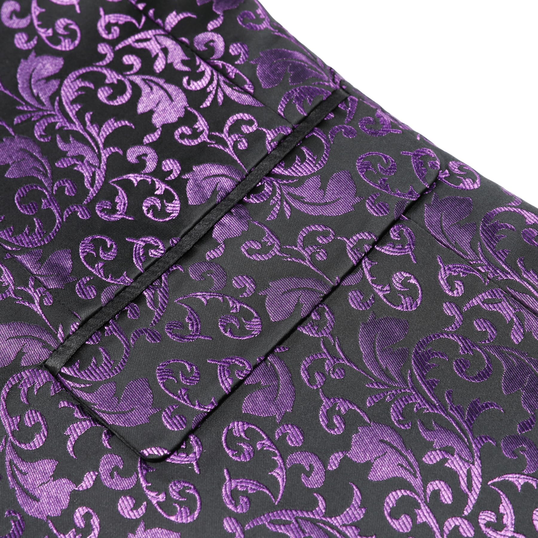 Purple # Men's floral jacquard dress suit blazer with black shawl collar and center vent, 3D tailored fit purple print jacket with premium polyester fabric, elegant formal wear blazer for party, prom, banquet, wedding, homecoming and festival events, isolated on white background.