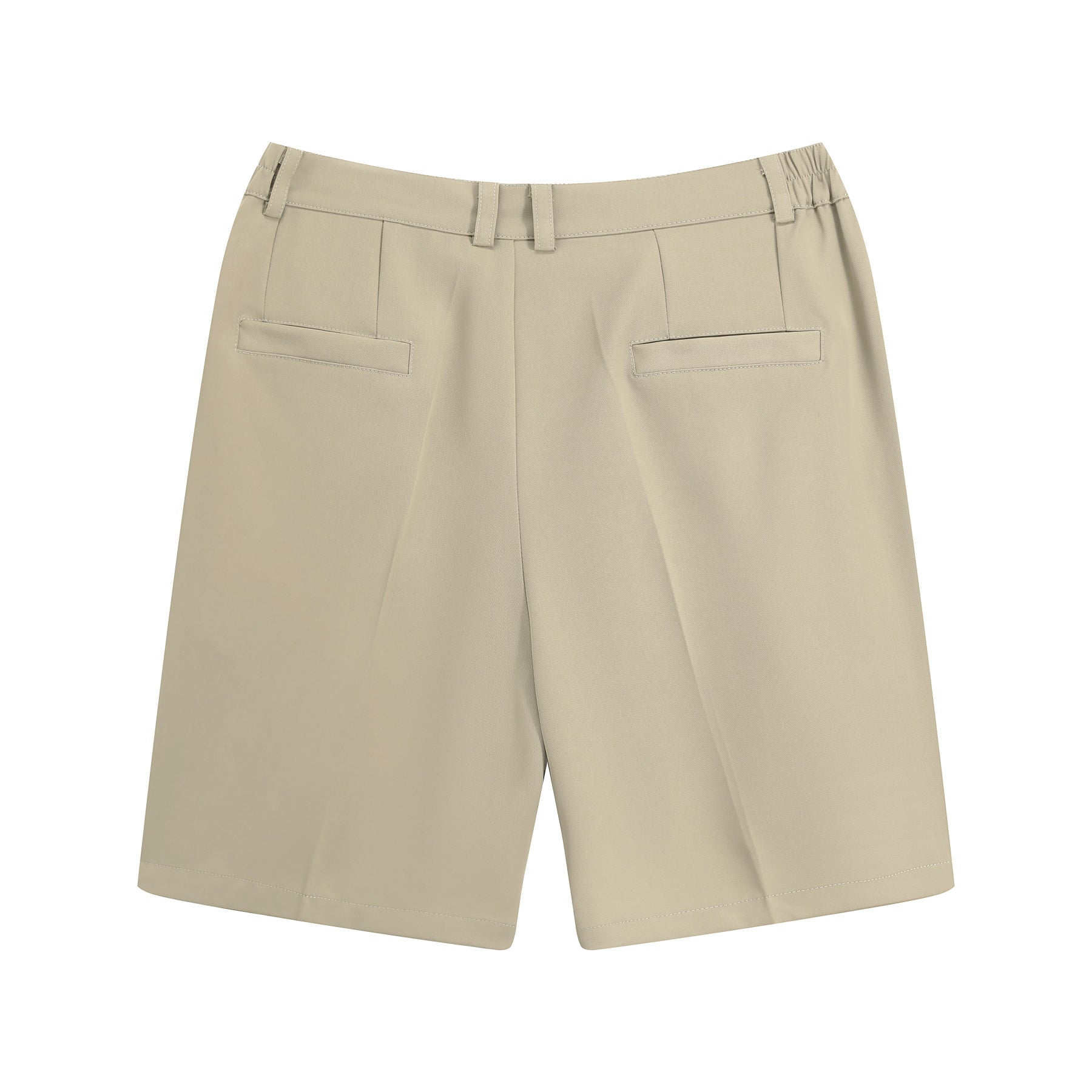 Light Khaki # Men's short sleeve Hawaiian summer suit with spread collar and two-button closure, leaf printed casual set with matching shorts, slim fit single-breasted polyester outfit for vacation, beach, cruise, luau and daily summer wear, isolated on white background.
