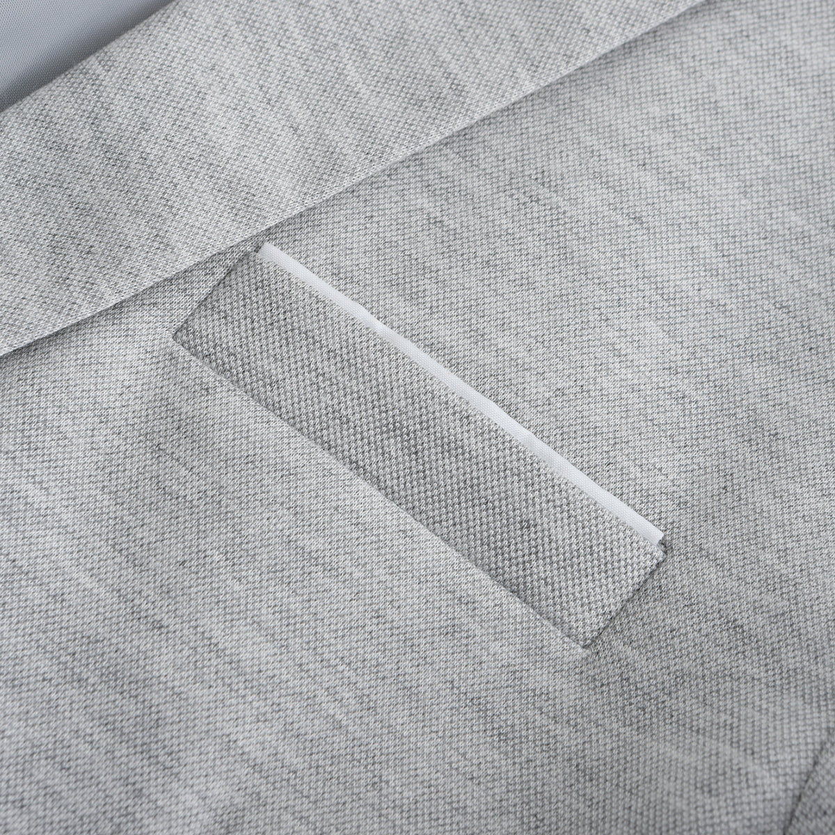Grey # Men's slim fit one-button casual blazer with notched lapel and single-breasted closure, classic grey sport coat jacket with center vent and flap pockets for business, office, daily wear and social events, isolated on white background.