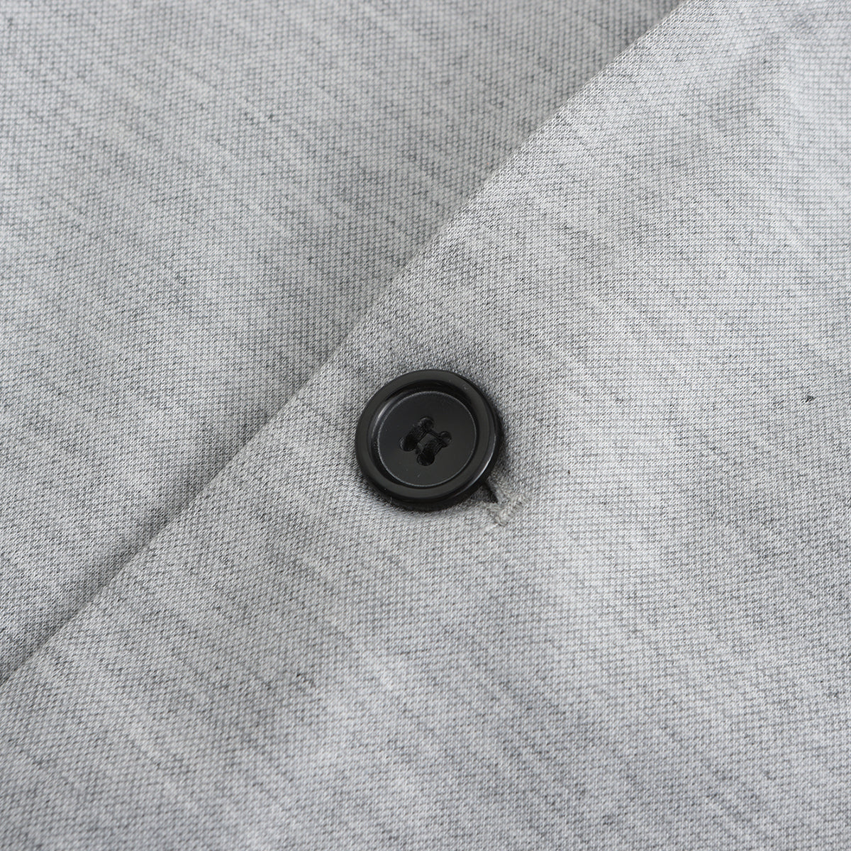 Grey # Men's slim fit one-button casual blazer with notched lapel and single-breasted closure, classic grey sport coat jacket with center vent and flap pockets for business, office, daily wear and social events, isolated on white background.