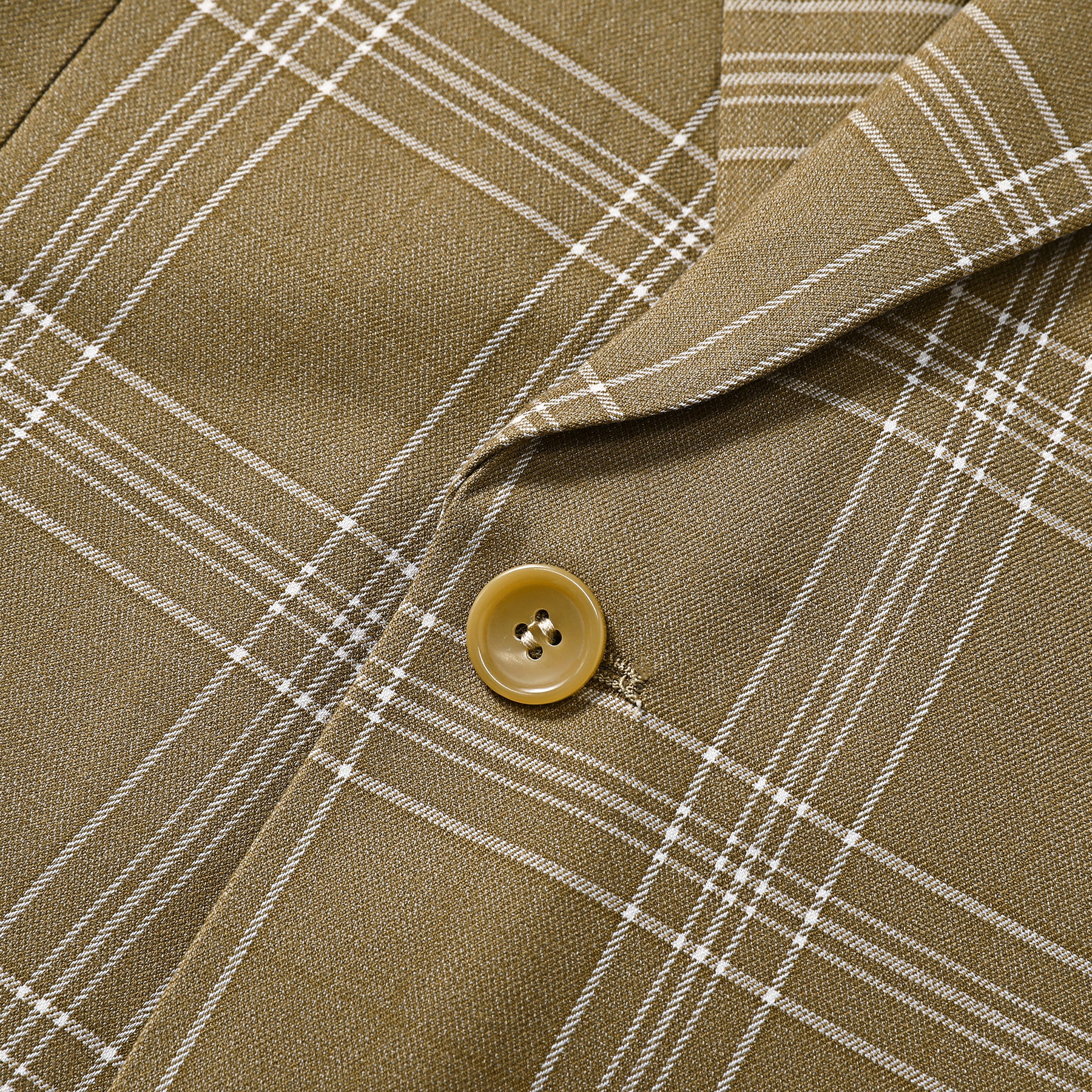 Brown Plaid # Men's slim fit plaid suit, formal checkered blazer jacket with matching trousers, vintage brown tartan two-piece set for business, wedding, prom, and daily office wear, isolated on white background.