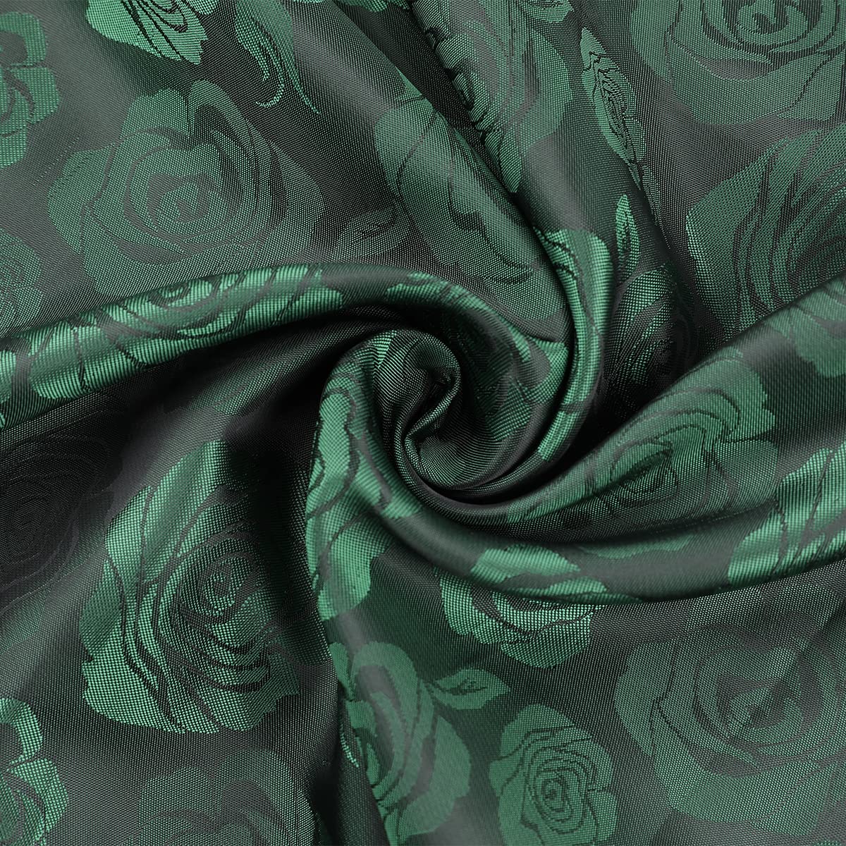Green # Men's slim fit rose printed casual shirt, long sleeve crew neck with floral pattern, soft and comfortable polyester spandex fabric, stylish green print top for party, stage, prom, wedding and daily wear, isolated on white background.