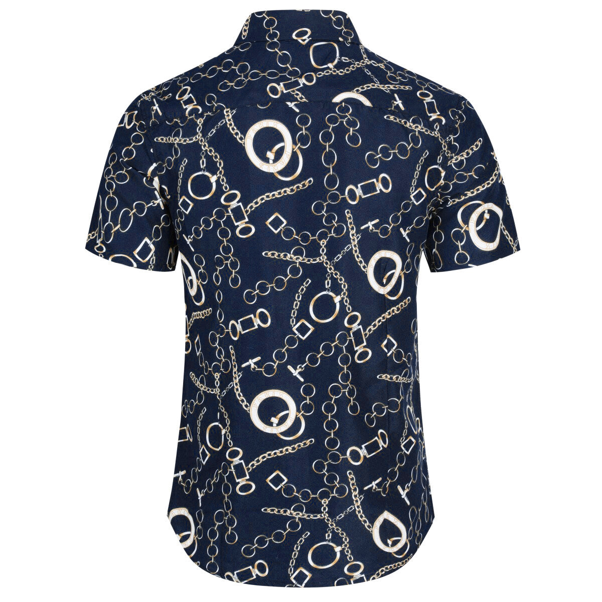 Navy # Men's slim fit 2-piece floral print suit with notched lapel and four-button cuffs, navy patterned blazer jacket with matching flat-front trousers with extended waist strap for wedding, prom, party and formal occasions, isolated on white background.