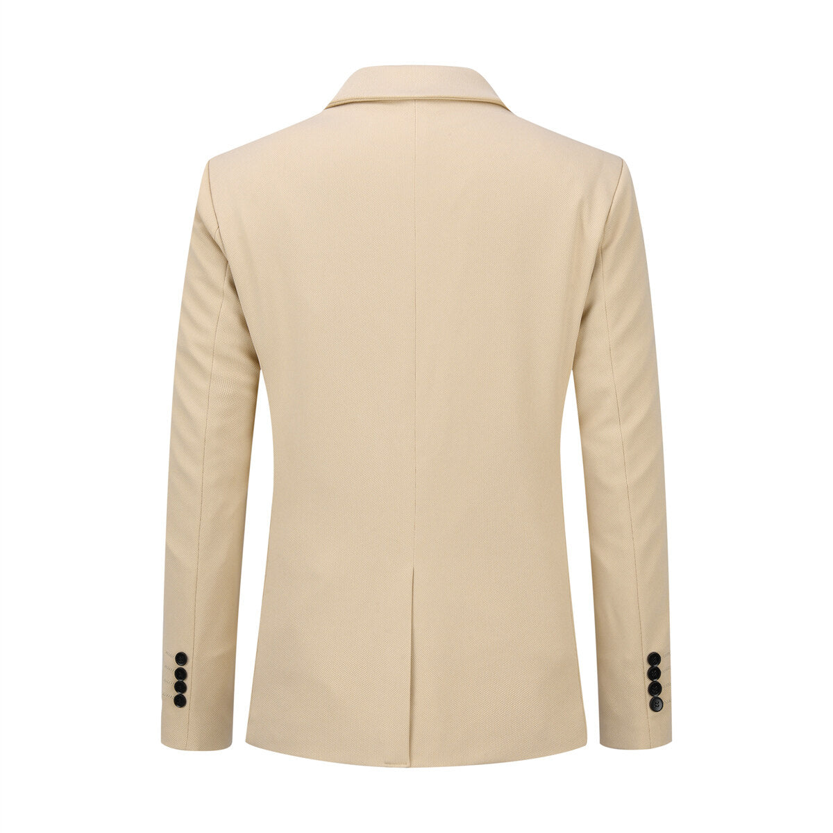 Khaki # Men's slim fit sport coat business daily blazer with notched lapel and 1-button single-breasted closure, khaki solid blazer jacket with 4-button cuffs and slightly padded shoulders, lightweight breathable polyester fully lined for business, office, wedding, party and daily wear, isolated on white background.