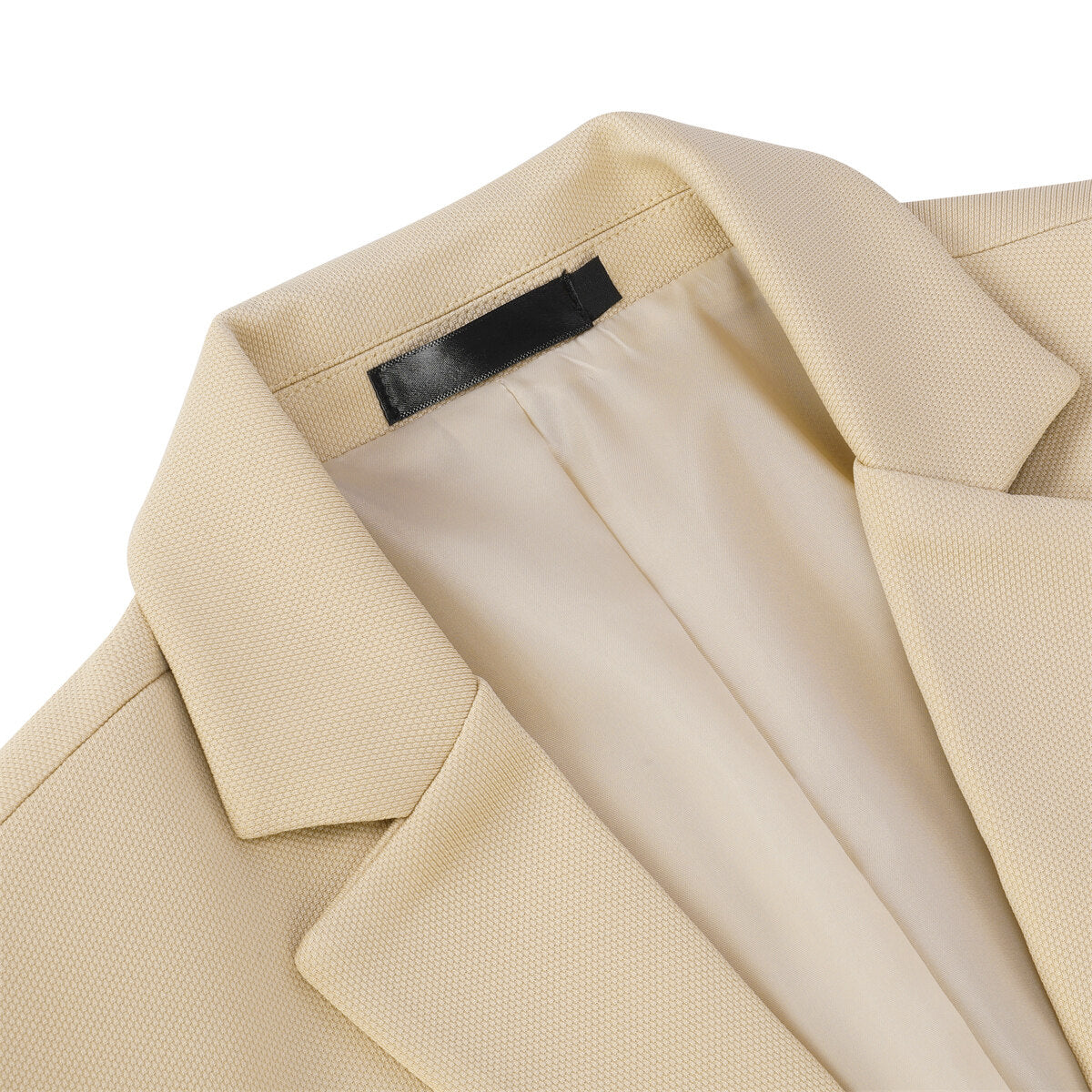 Men's Khaki # Men's slim fit sport coat business daily blazer with notched lapel and 1-button single-breasted closure, khaki solid blazer jacket with 4-button cuffs and slightly padded shoulders, lightweight breathable polyester fully lined for business, office, wedding, party and daily wear, isolated on white background.