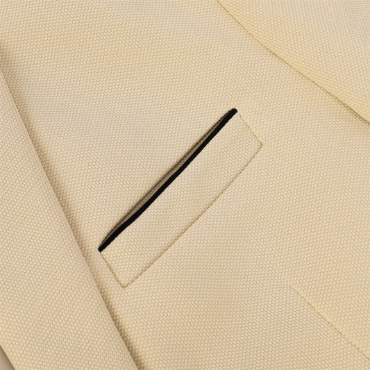 Khaki # Men's slim fit sport coat business daily blazer with notched lapel and 1-button single-breasted closure, khaki solid blazer jacket with 4-button cuffs and slightly padded shoulders, lightweight breathable polyester fully lined for business, office, wedding, party and daily wear, isolated on white background.