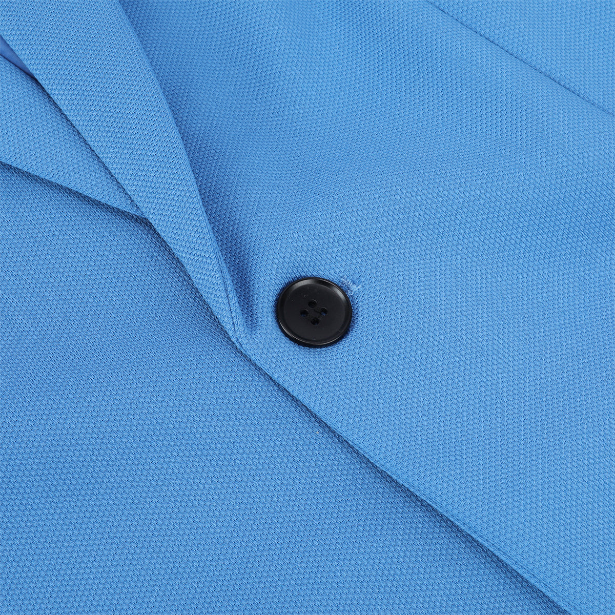 Sky Blue # Men's slim fit sport coat business daily blazer with notched lapel and 1-button single-breasted closure, sky blue lightweight jacket with 4-button cuffs and slightly padded shoulders for office, business, wedding, party and daily wear, isolated on white background.