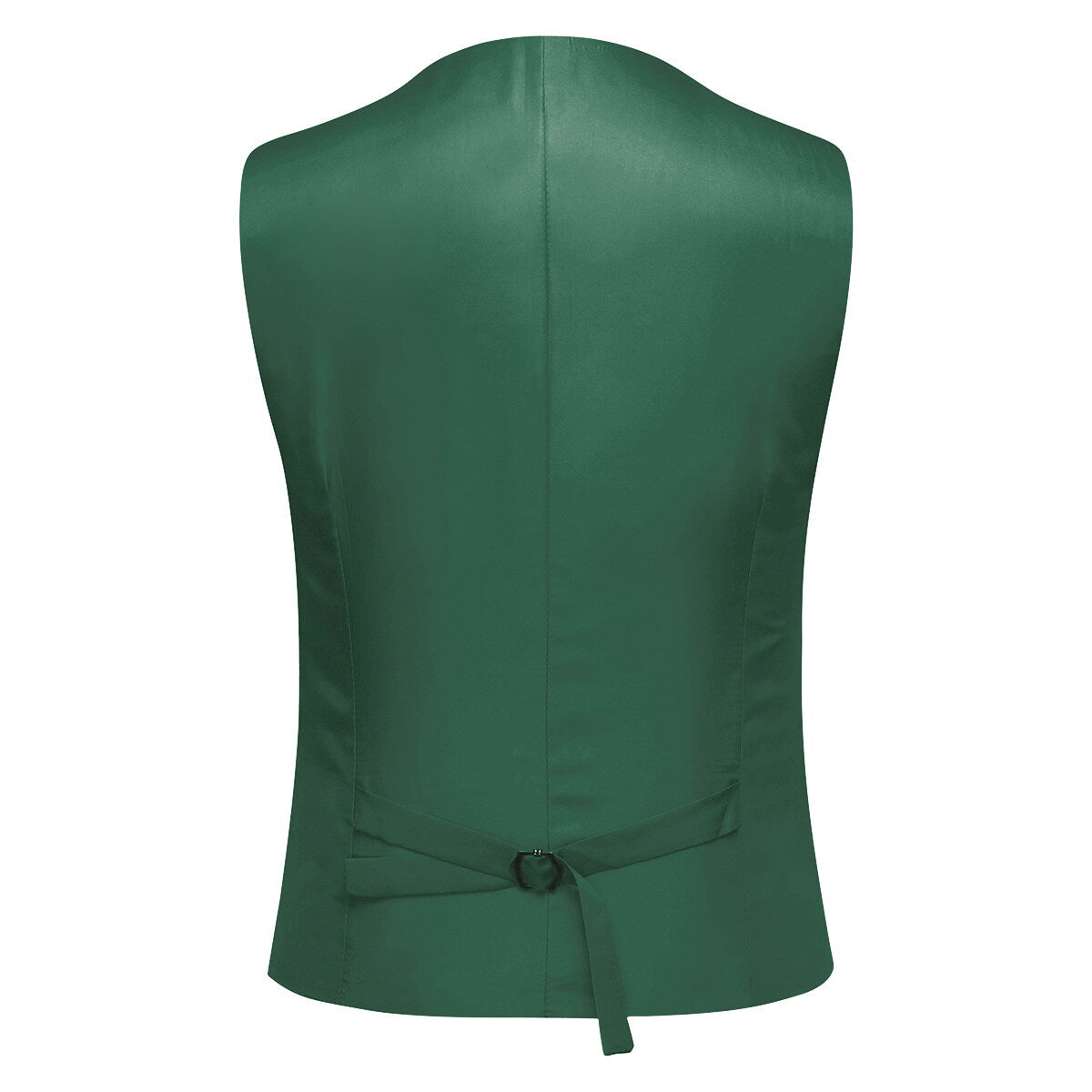 Dark Cyan # Men's slim fit 3-piece one button formal suit with peaked lapel and button closure, dark cyan classic blazer jacket with matching vest and flat-front trousers with extended waist strap and slanted side pockets, elegant polyester suit for business, wedding, office and daily wear, isolated on white background.