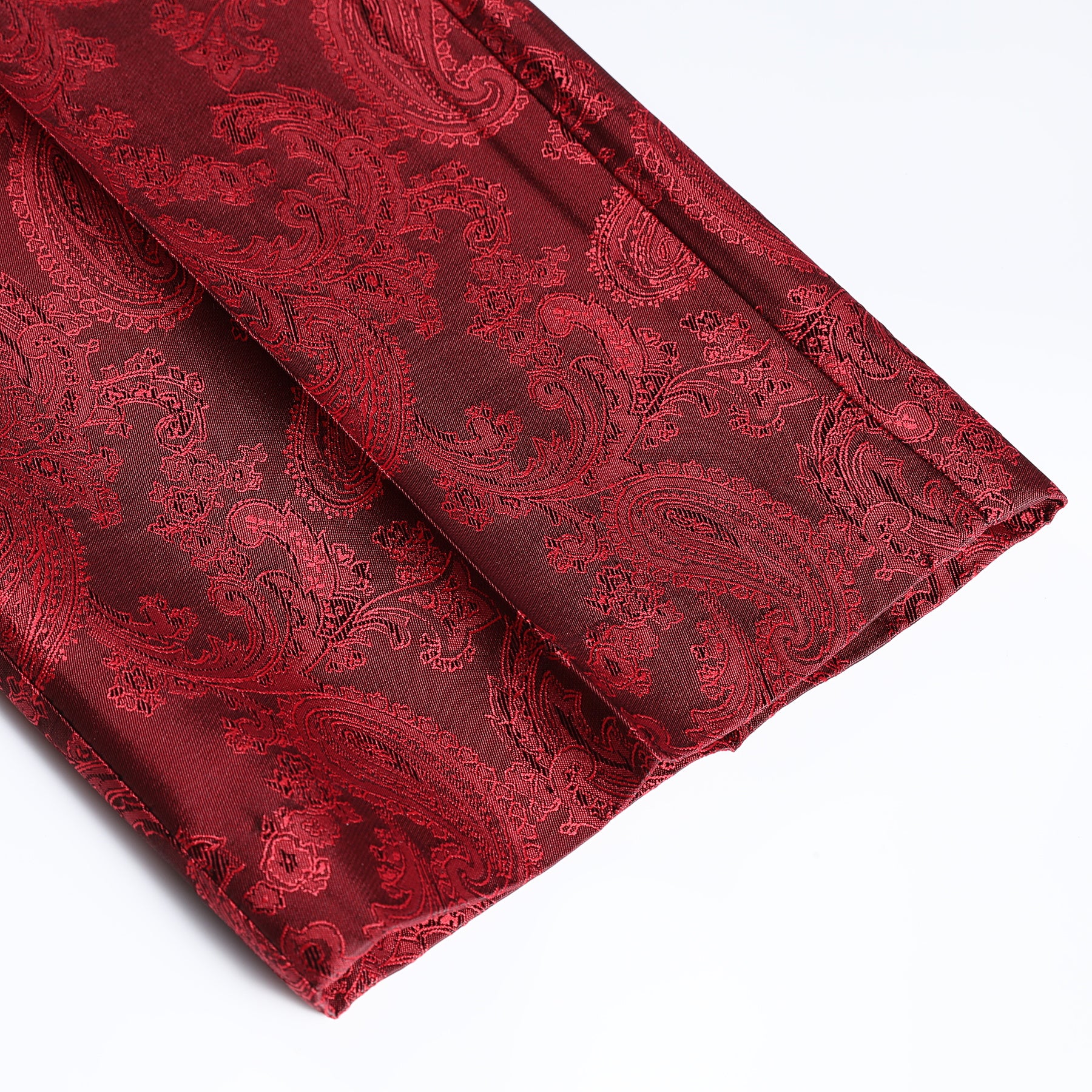 Wine Red # Men's palace dark texture slim fit trousers with diagonal front pockets and elegant button closure, smooth cotton blend formal pants with unique waistband design for business, office, wedding and daily wear, isolated on white background.