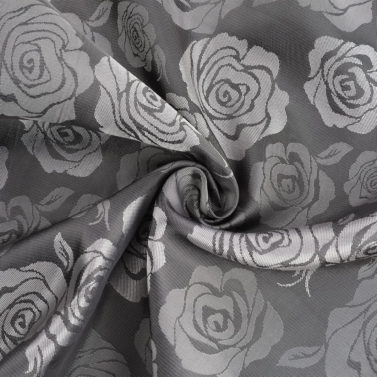 Grey # Men's slim fit rose printed fashion casual shirt with crew neck and long sleeves, grey polyester spandex top with elegant rose pattern for party, stage, prom, wedding and daily wear, isolated on white background.