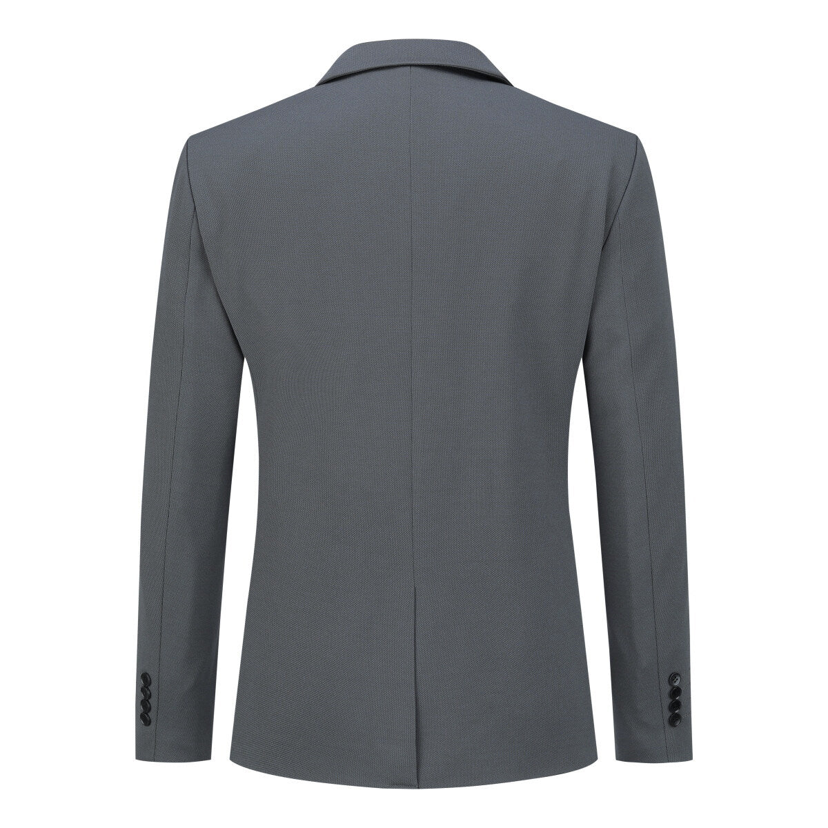 Light Grey # Men's one-button slim fit sport coat with notched lapel and single-breasted closure, lightweight grey business blazer with 4-button cuffs and multiple pockets for office, daily wear, wedding and party, isolated on white background.
