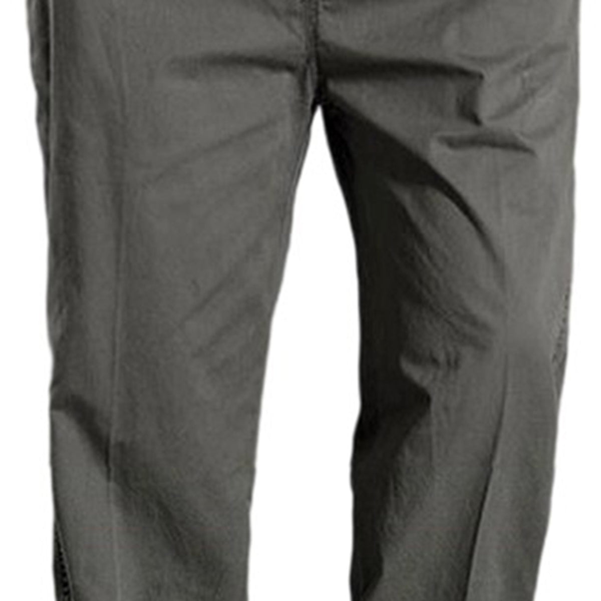 Men's Solid High-Waisted Straight-Leg Loose Casual Pants Khaki