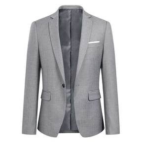 2-Piece Slim Fit Simple Designed Grey Suit