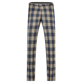Plaid Suit Slim Fit 2-Piece Suit Khaki