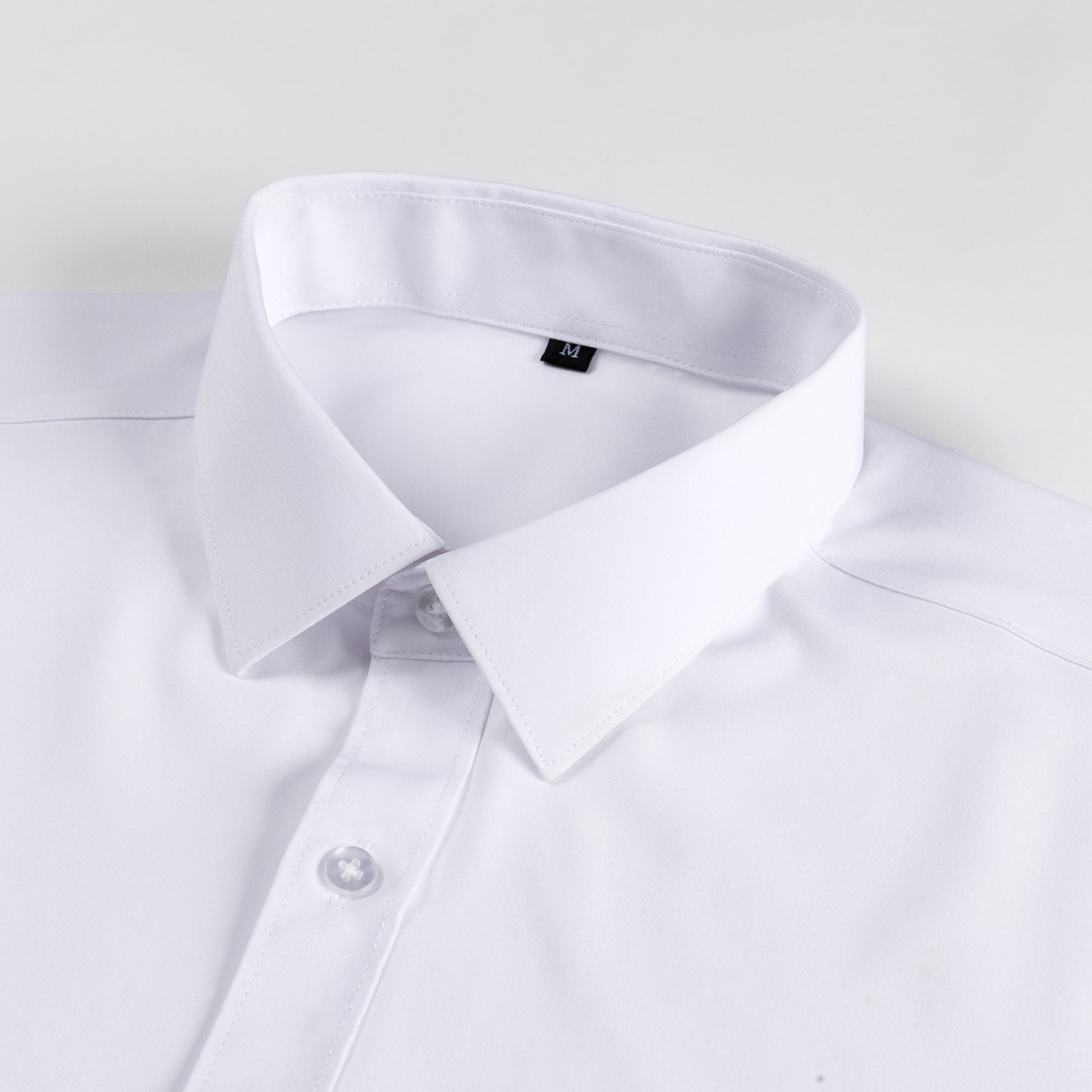 Men's Solid Square Neck Fitted Business Long-Sleeved Shirt Pink