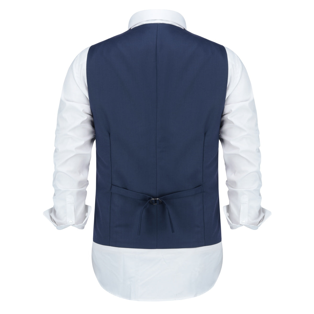 Men's Notched Lapel Patchwork Vest Navy - Cloudstyle