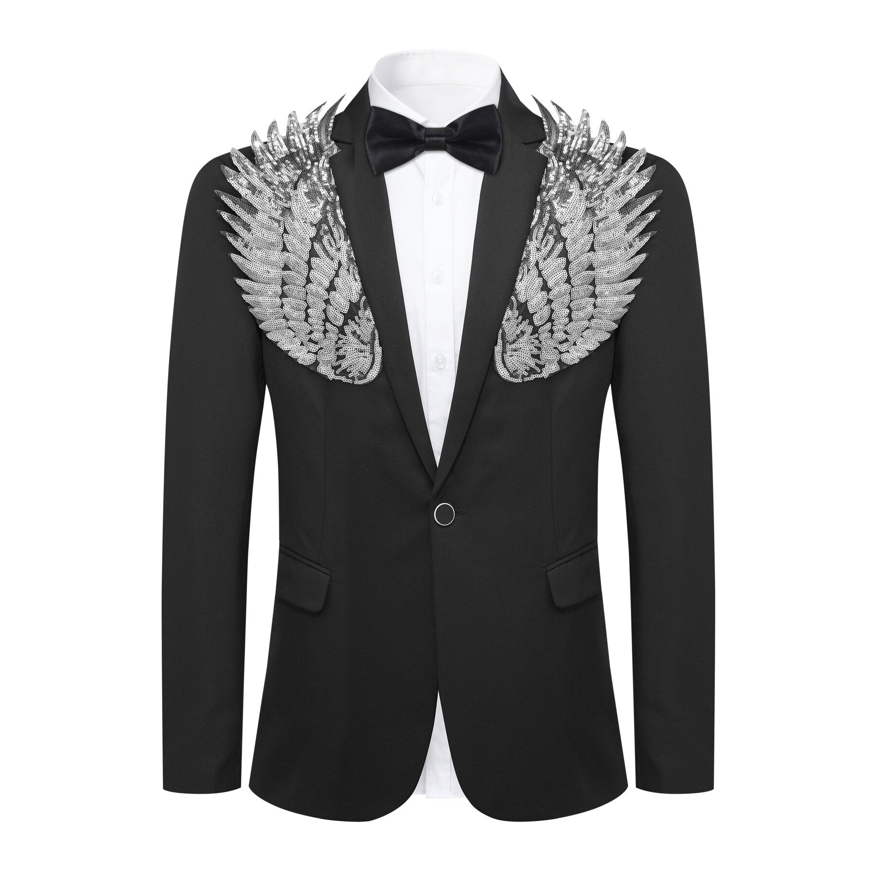 Silver Wings Black Blazer Dress Floral Blazer