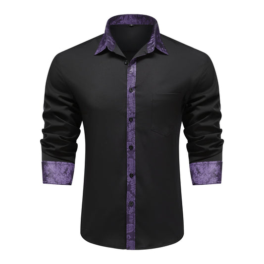 Men's long-sleeved casual shirt with a lapel collar WHOLESALE - Cloudstyle
