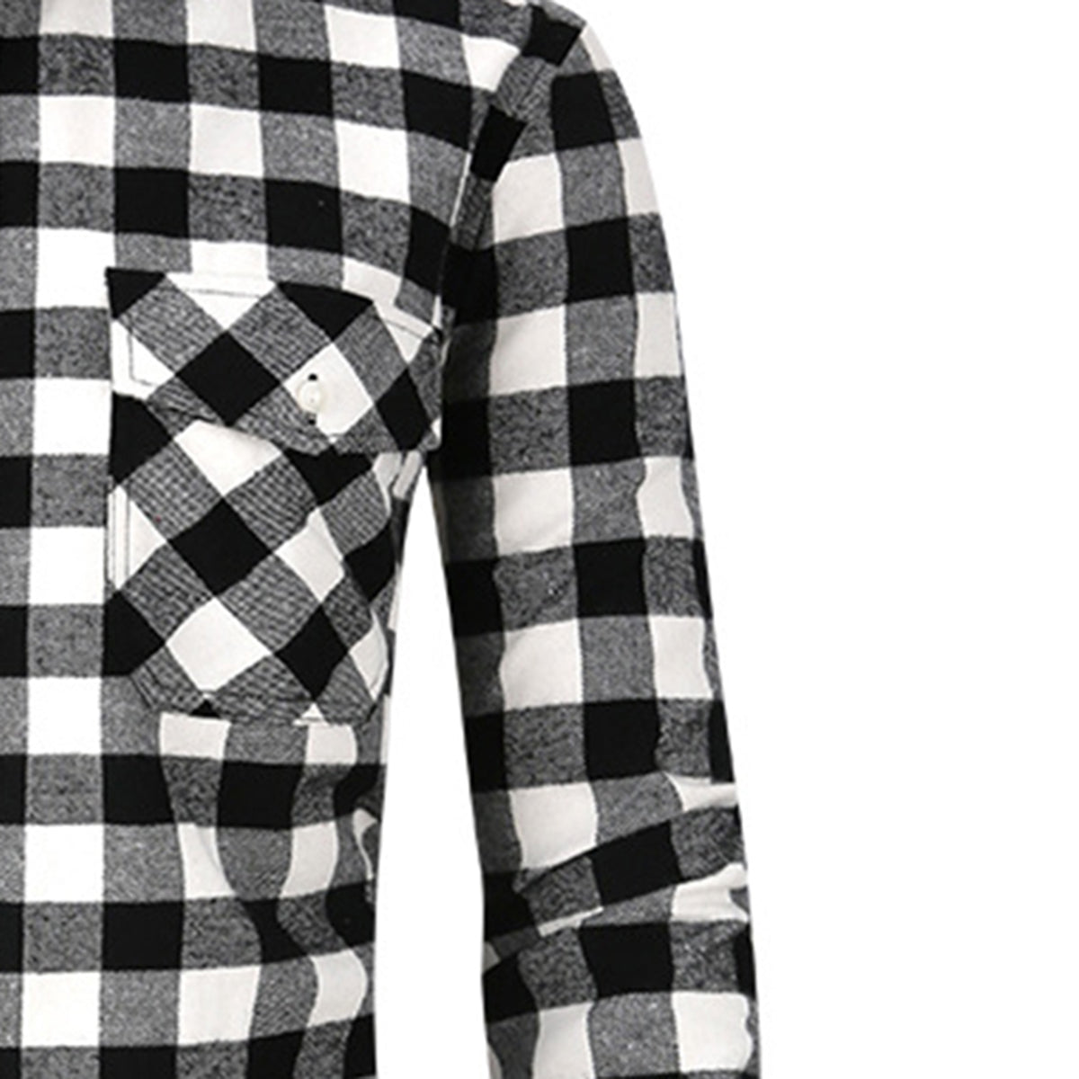 Men's Lapel Paid Long-sleeved Shirt Green and Black